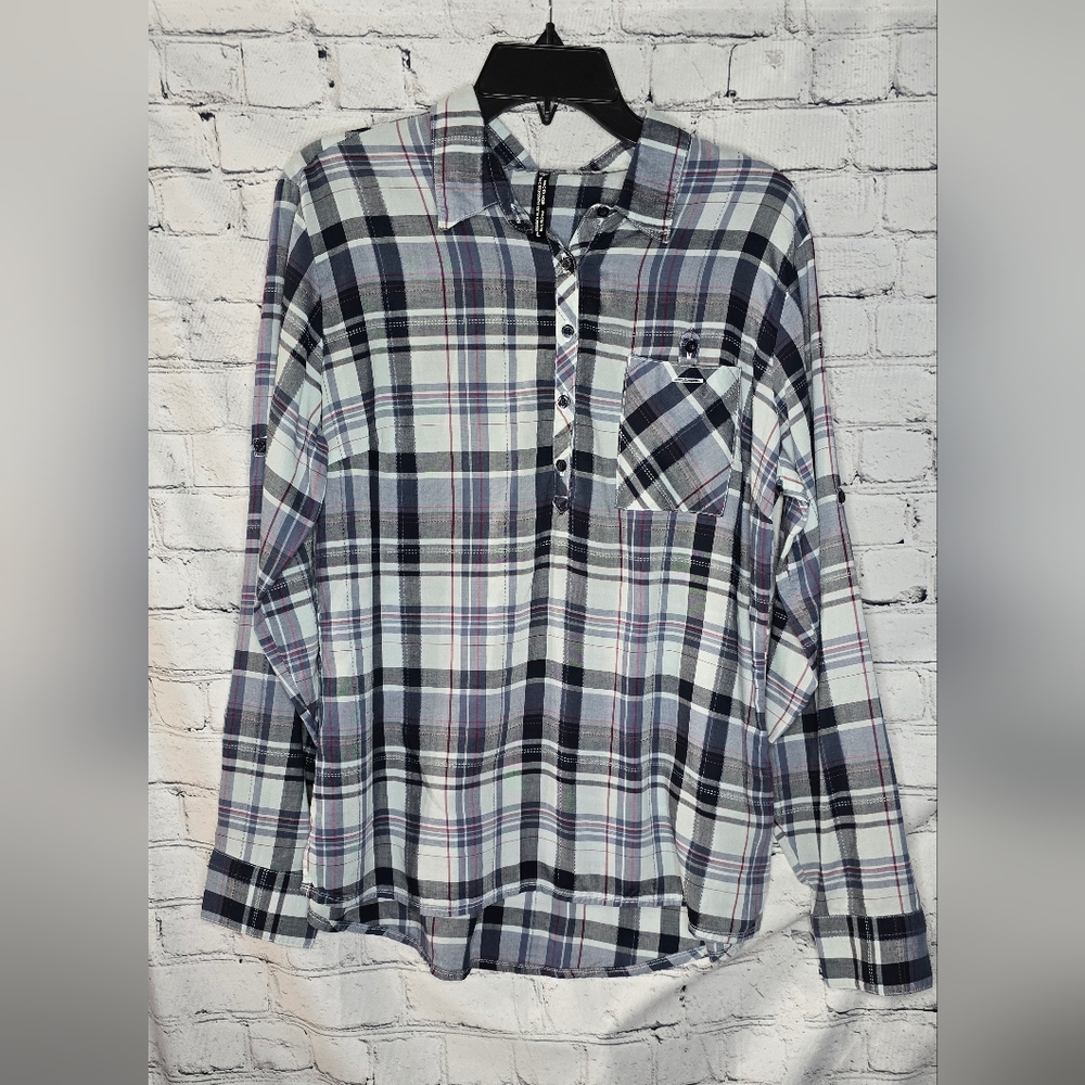 Women's Kuhl Plaid Long‎ Sleeve Shirt Size Large